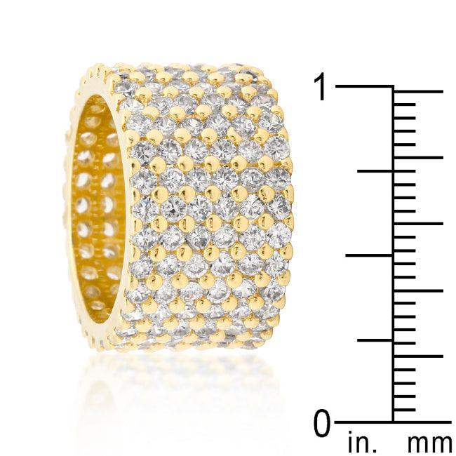 Goldtone Finishd Wide Pave Cubic Zirconia Ring - JGI - Flyclothing LLC