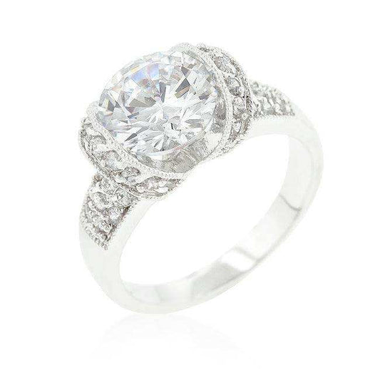 Tension Set Cubic Zirconia Engagement Ring - JGI - Flyclothing LLC