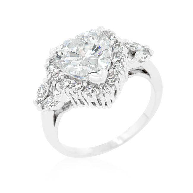Heart Halo Engagement Ring - JGI - Flyclothing LLC