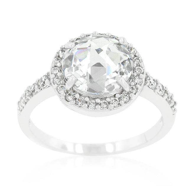 Halo Style Faceted Engagement Ring - JGI - Flyclothing LLC