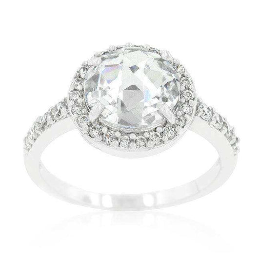 Halo Style Faceted Engagement Ring - JGI - Flyclothing LLC