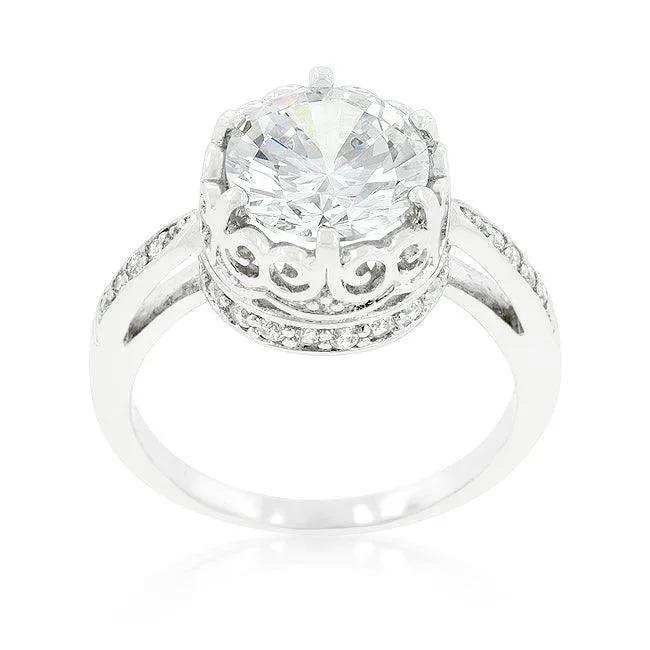Royal Crest Filigree Cubic Zirconia Ring - JGI - Flyclothing LLC