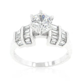 Tapered Baguette Cubic Zirconia Engagement Ring - JGI - Flyclothing LLC