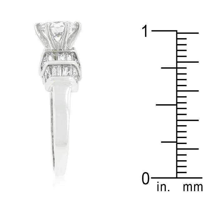 Tapered Baguette Cubic Zirconia Engagement Ring - JGI - Flyclothing LLC