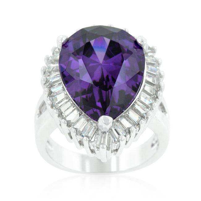 Cubic Zirconia Purple and Clear Cocktail Ring - JGI - Flyclothing LLC
