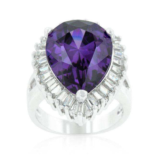 Cubic Zirconia Purple and Clear Cocktail Ring - JGI - Flyclothing LLC