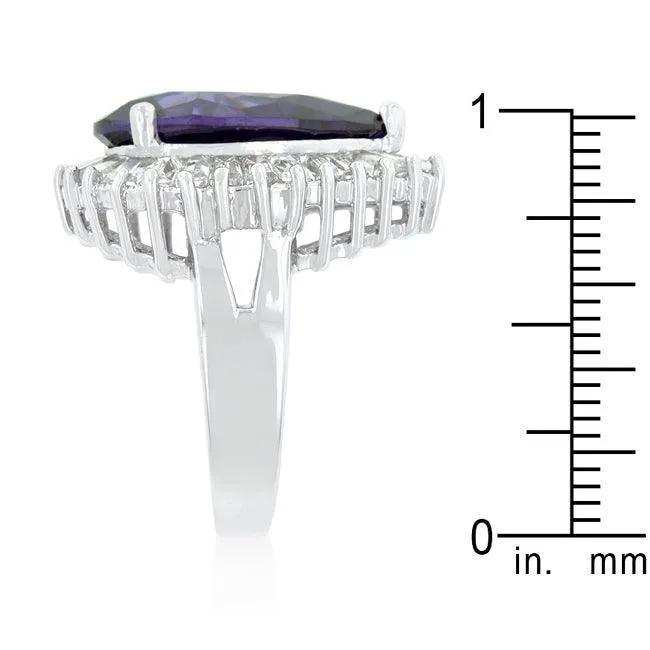 Cubic Zirconia Purple and Clear Cocktail Ring - JGI - Flyclothing LLC