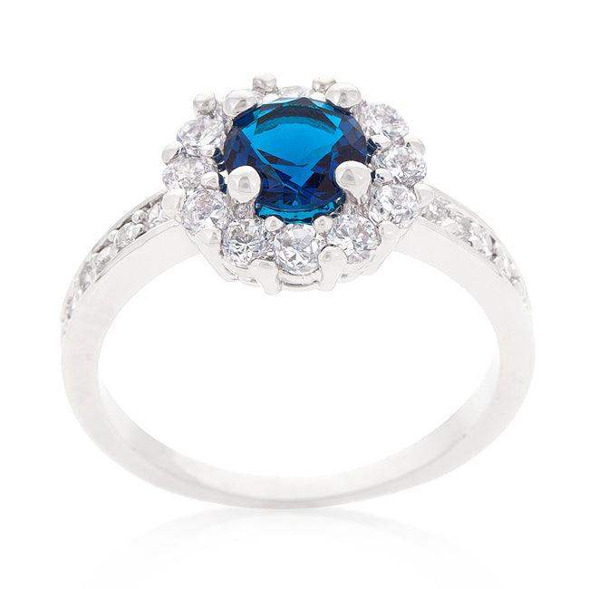 Sapphire Blue Halo Engagement Ring - JGI - Flyclothing LLC