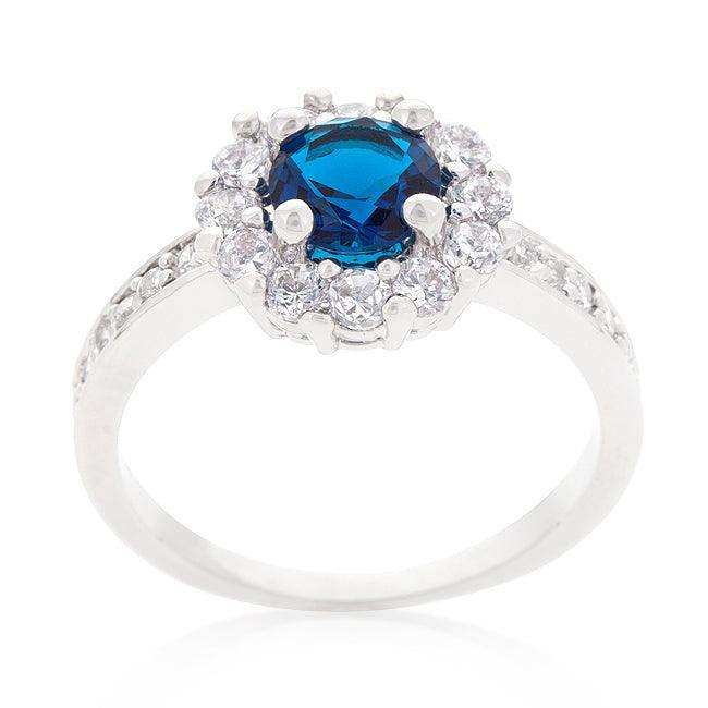 Sapphire Blue Halo Engagement Ring - JGI - Flyclothing LLC