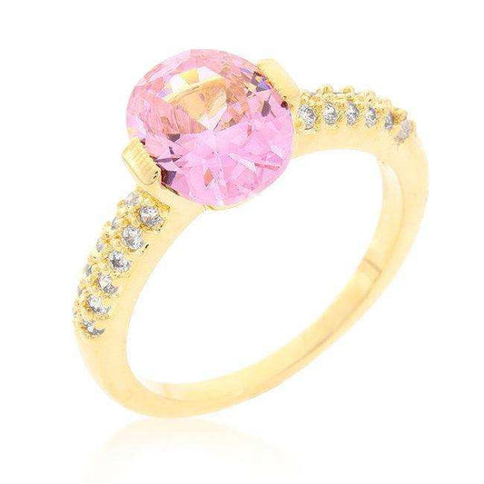 Pink Oval Cubic Zirconia Engagement Ring - JGI - Flyclothing LLC