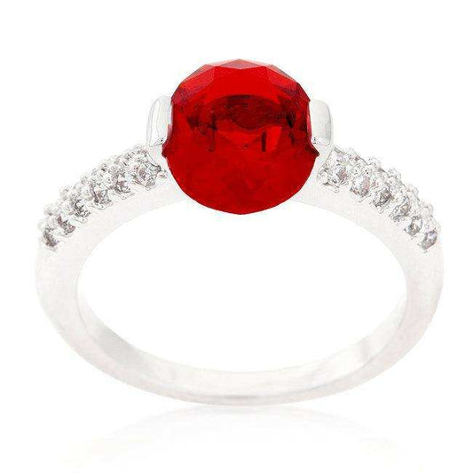 Red Oval Cubic Zirconia Engagement Ring - JGI - Flyclothing LLC