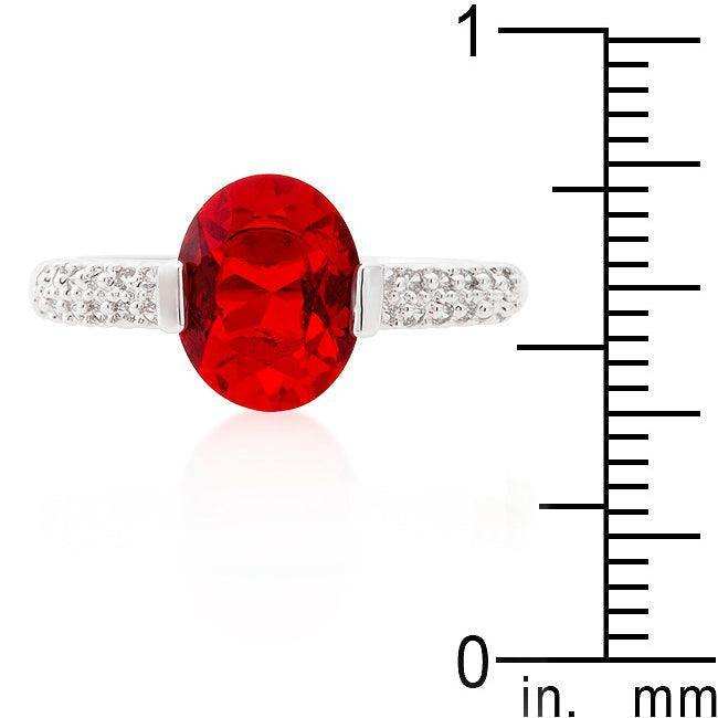 Red Oval Cubic Zirconia Engagement Ring - JGI - Flyclothing LLC
