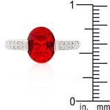 Red Oval Cubic Zirconia Engagement Ring - JGI - Flyclothing LLC