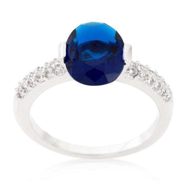 Blue Oval Cubic Zirconia Engagement Ring - JGI - Flyclothing LLC