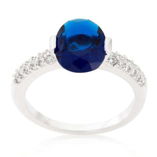 Blue Oval Cubic Zirconia Engagement Ring - JGI - Flyclothing LLC