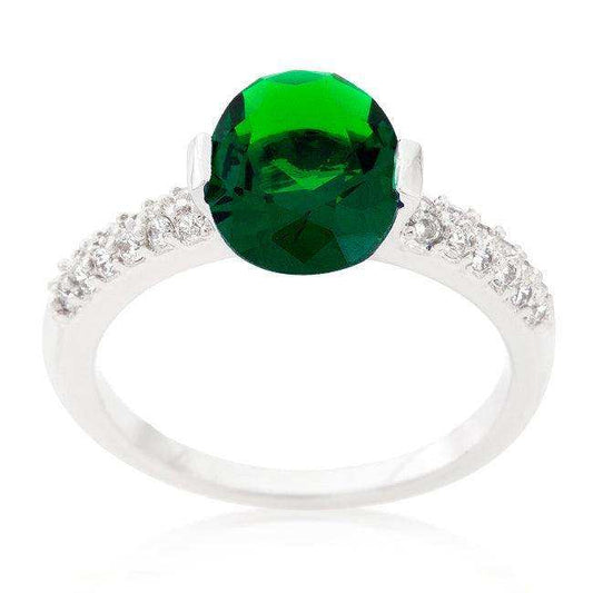 Green Oval Cubic Zirconia Engagement Ring - JGI - Flyclothing LLC