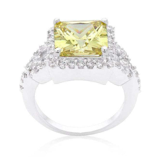 Halo Style Princess Cut Peridot Cocktail Ring - JGI - Flyclothing LLC