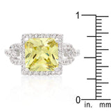 Halo Style Princess Cut Peridot Cocktail Ring - JGI - Flyclothing LLC