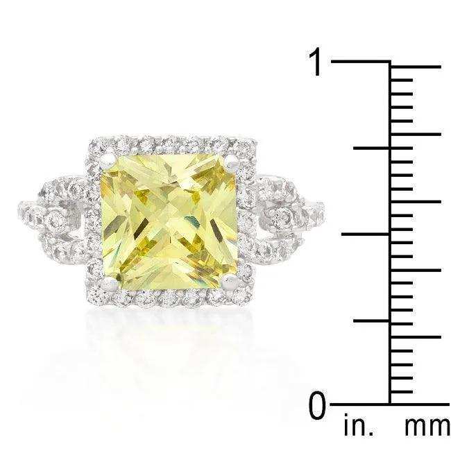 Halo Style Princess Cut Peridot Cocktail Ring - JGI - Flyclothing LLC