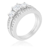Three Stone Wedding Ring Set - JGI - Flyclothing LLC