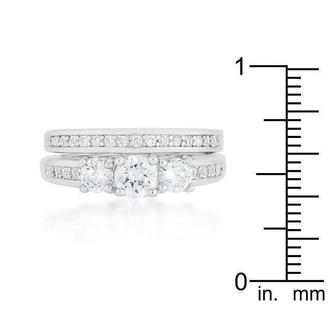 Three Stone Wedding Ring Set - JGI - Flyclothing LLC