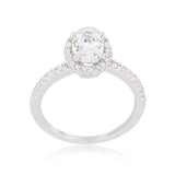 Oval-Cut Floating Halo Cubic Zirconia Engagement Ring - JGI - Flyclothing LLC