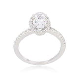 Oval-Cut Floating Halo Cubic Zirconia Engagement Ring - JGI - Flyclothing LLC