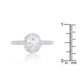 Oval-Cut Floating Halo Cubic Zirconia Engagement Ring - JGI - Flyclothing LLC