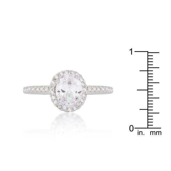 Oval-Cut Floating Halo Cubic Zirconia Engagement Ring - JGI - Flyclothing LLC