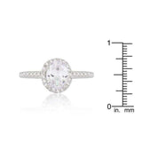 Oval-Cut Floating Halo Cubic Zirconia Engagement Ring - JGI - Flyclothing LLC