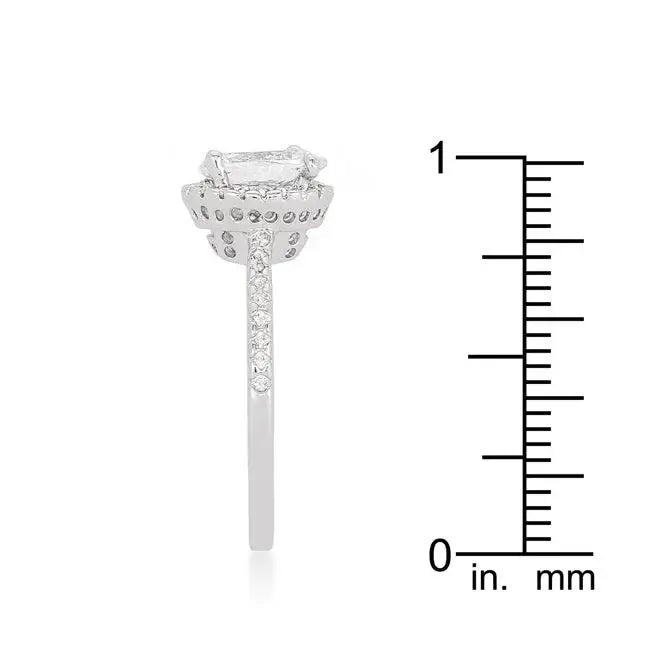 Oval-Cut Floating Halo Cubic Zirconia Engagement Ring - JGI - Flyclothing LLC