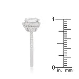 Oval-Cut Floating Halo Cubic Zirconia Engagement Ring - JGI - Flyclothing LLC
