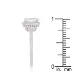 Oval-Cut Floating Halo Cubic Zirconia Engagement Ring - JGI - Flyclothing LLC
