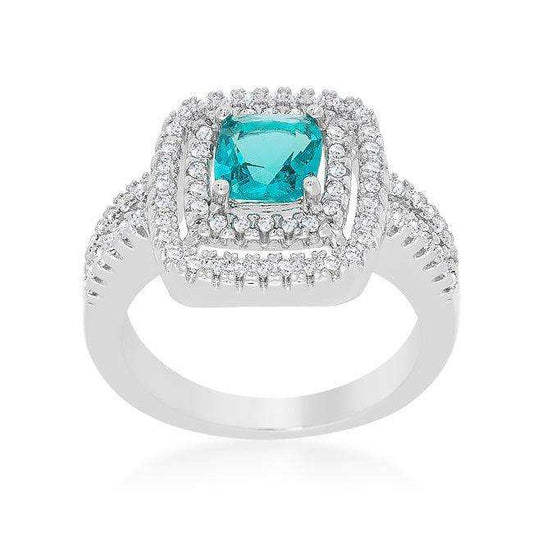 Micro-Pave Aqua Vintage Ring - JGI - Flyclothing LLC