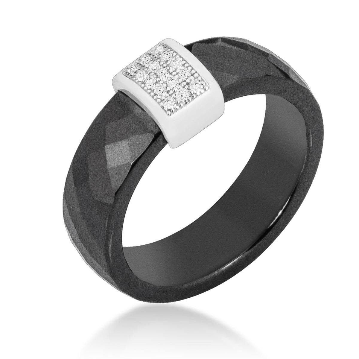 Black Ceramic Cocktail Ring - JGI