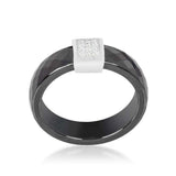 Black Ceramic Cocktail Ring - JGI - Flyclothing LLC