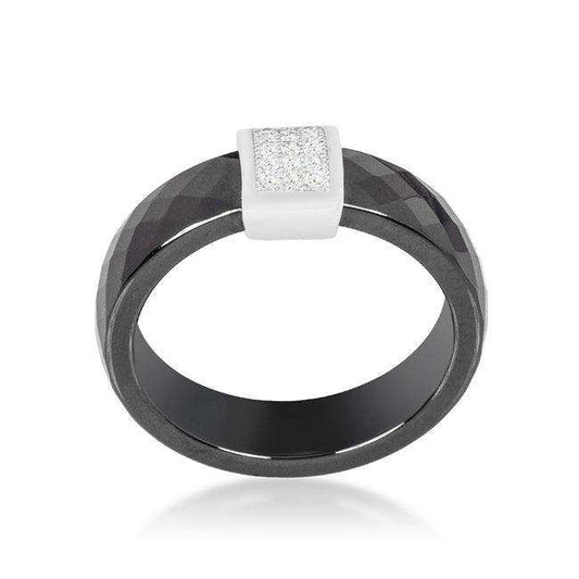 Black Ceramic Cocktail Ring - JGI - Flyclothing LLC