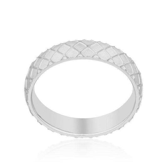 Textured Stainless Steel Band Ring - JGI - Flyclothing LLC