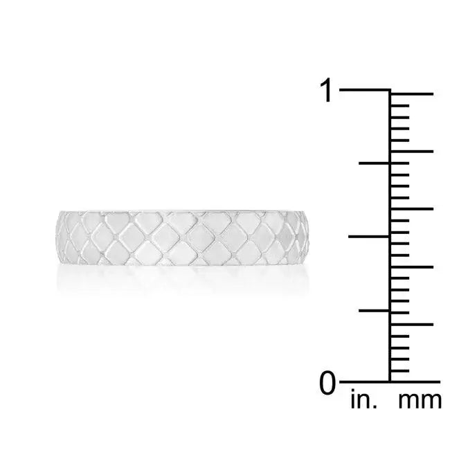 Textured Stainless Steel Band Ring - JGI - Flyclothing LLC