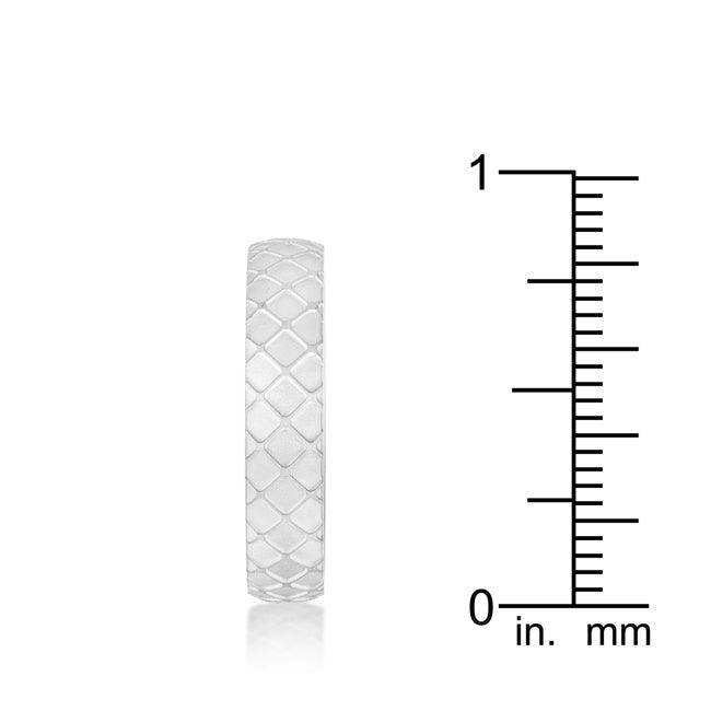 Textured Stainless Steel Band Ring - JGI - Flyclothing LLC