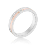 Two Tone Inspiration Band Ring With Cubic Zirconia - JGI - Flyclothing LLC