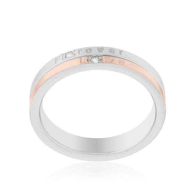 Two Tone Inspiration Band Ring With Cubic Zirconia - JGI - Flyclothing LLC