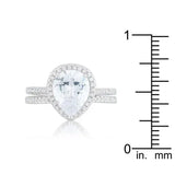 Halo Solitaire Pear Engagement Ring - JGI - Flyclothing LLC