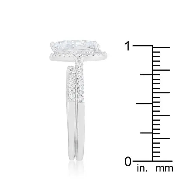 Halo Solitaire Pear Engagement Ring - JGI - Flyclothing LLC