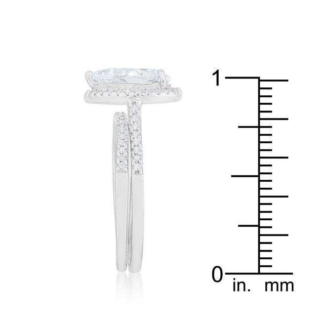 Halo Solitaire Pear Engagement Ring - JGI - Flyclothing LLC