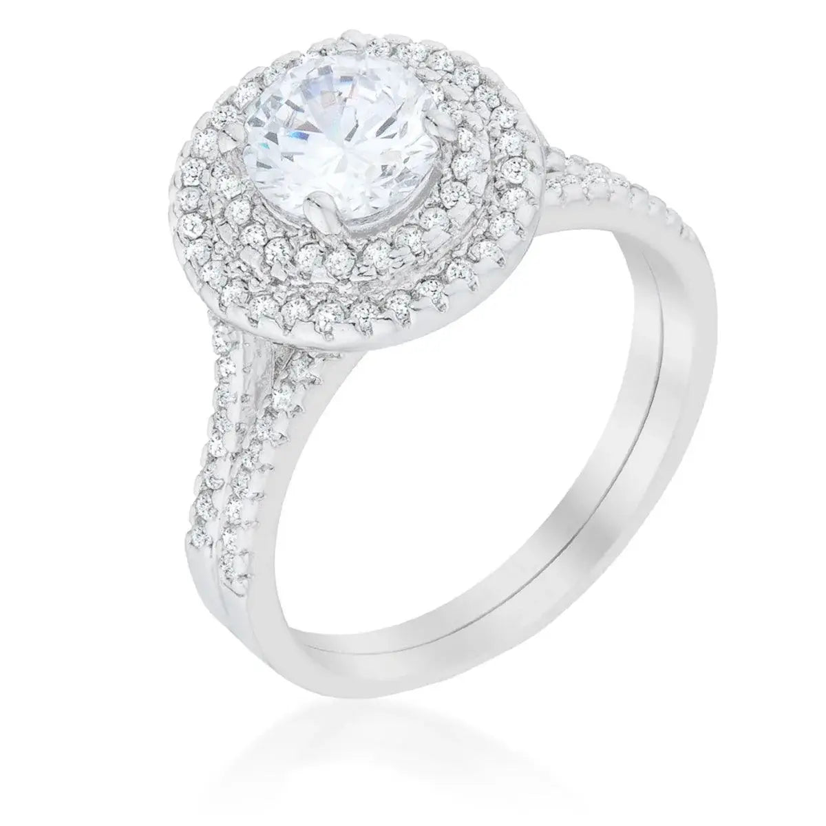 Pave Round Wedding Ring Set - JGI - Flyclothing LLC