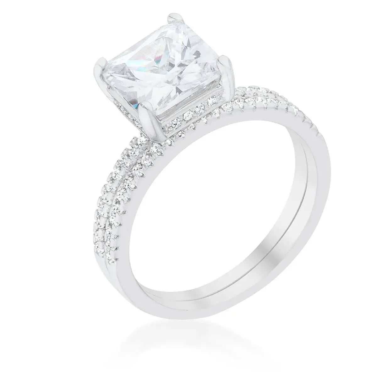 Princess Solitaire Wedding Set Ring - JGI - Flyclothing LLC