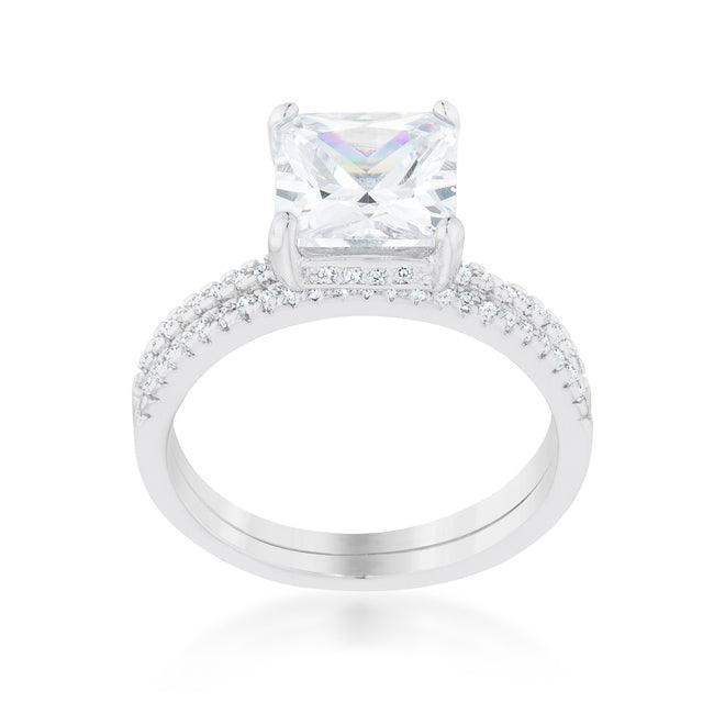 Princess Solitaire Wedding Set Ring - JGI - Flyclothing LLC