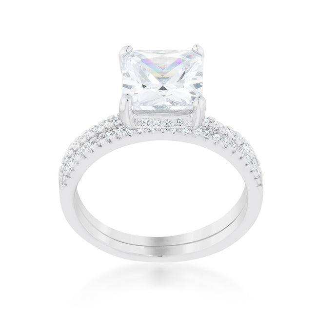 Princess Solitaire Wedding Set Ring - JGI - Flyclothing LLC