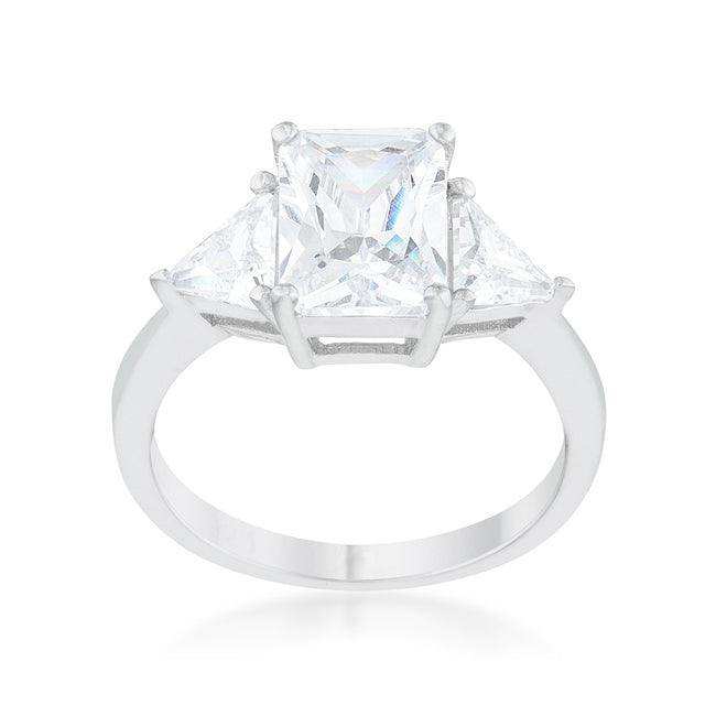 Classic Clear Rhodium Engagement Ring - JGI - Flyclothing LLC